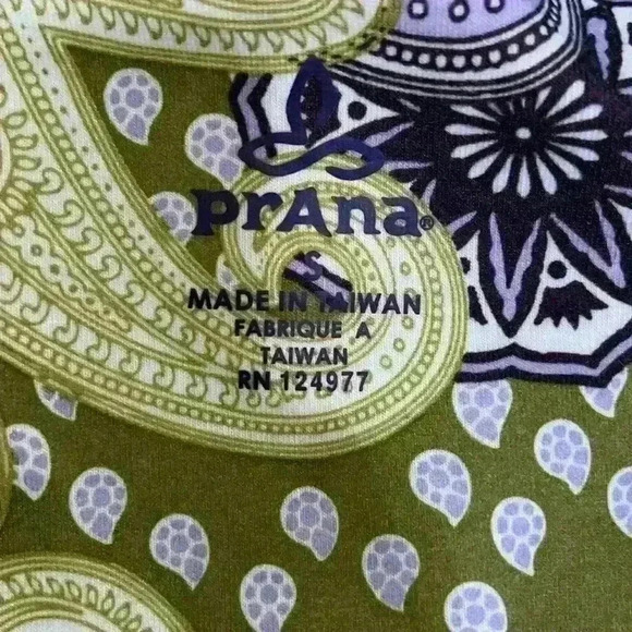 Prana Mikayla Green Purple Paisley Sleeveless V-Neck Wrap Activewear Dress Sz S - Picture 3 of 7